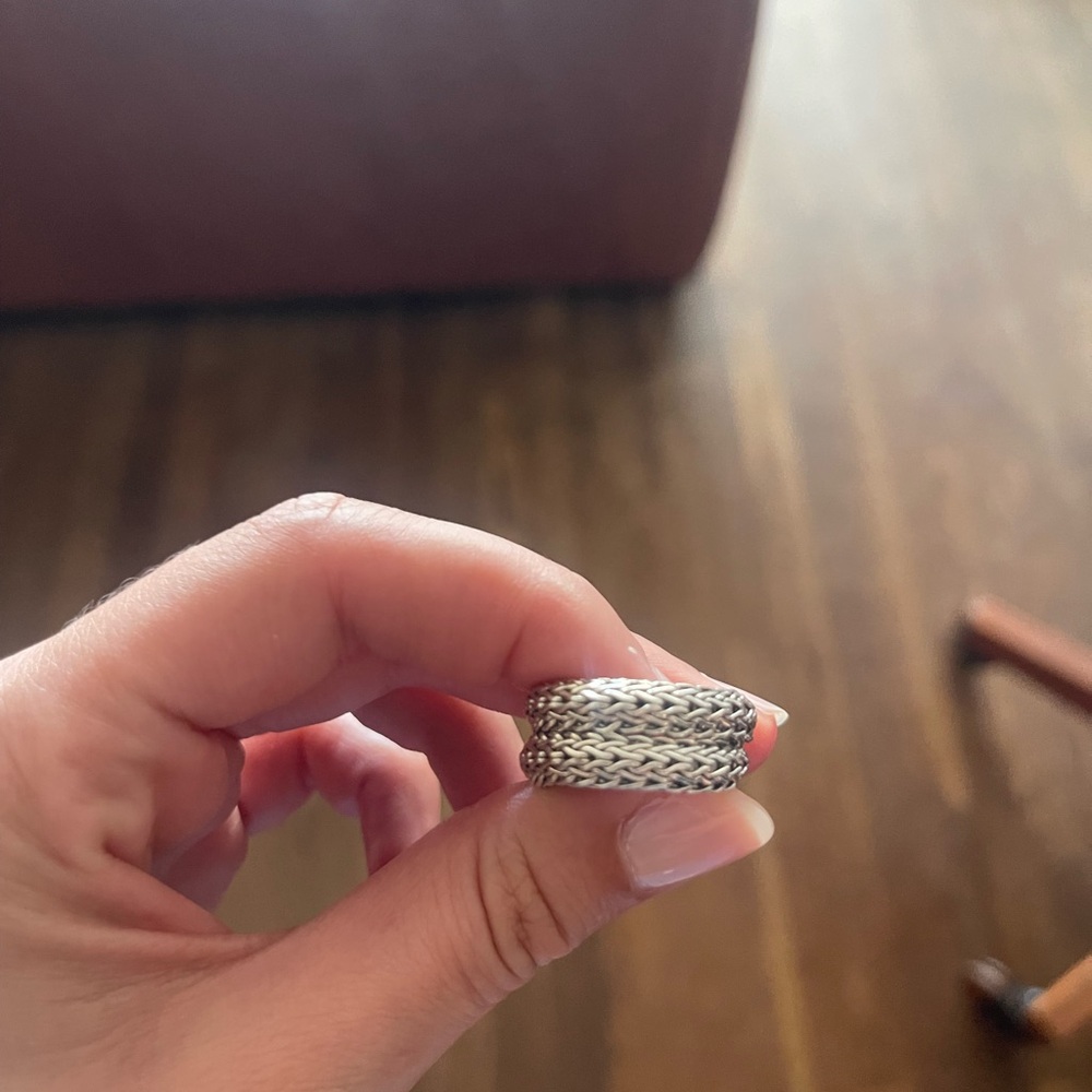 John Hardy 18K Gold and Sterling Silver Braided Ring - Picture 5 of 13